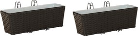 vidaXL Balustradă 2 pcs Negru 50 x 17 x 17 cm Metal
