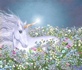 Ilustrație Unicorn in a Sea of Flowers, ratpack223