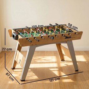 SPORTNOW Fotbal de Masă, Masa 121 Cm, 22 Jucători, Contoare Manuale, Lemn Natural | Aosom Romania
