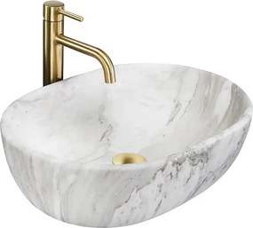 Lavoar pe blat Rea Amelia oval 48 cm gri-ash mat