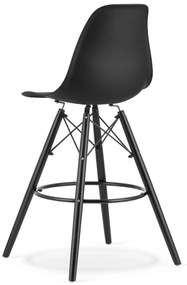 Scaun de bar negru CARBRY LAMAL cu picioare negre