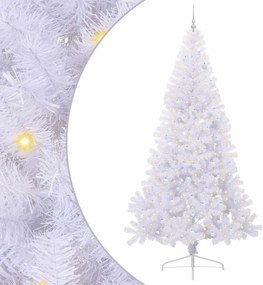 vidaXL Brad de Crăciun artificial cu 300 LED Alb 240 cm PVC și Oțel