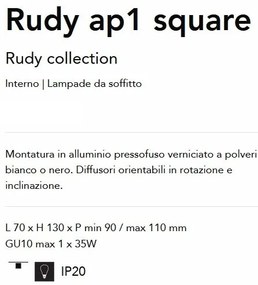 Aplica cu Spot directionabil Rudy ap1 square, negru
