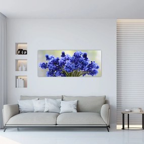 Tablou buchet cu flori albastre (120x50 cm), în 40 de alte dimensiuni noi