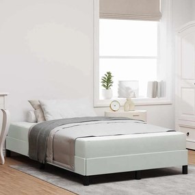 vidaXL Pat boxspring cu saltea Gri deschis 120 x 190 cm Catifea