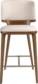 Scaun de bar din lemn si piele sintetica Cream