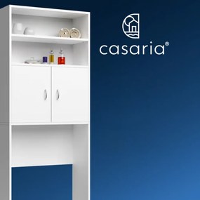 Dulap înalt deasupra mașinii de spălat SILKE, 185×63×20cm, alb Casaria