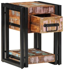 vidaXL Noptiere, 2 buc., 40x40x40 cm, lemn masiv reciclat