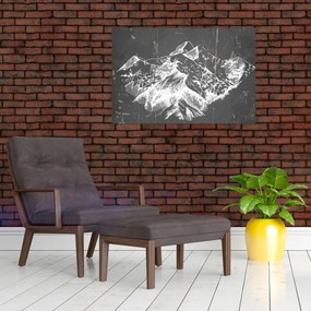 Tablou - Ilustrație de munți (90x60 cm)