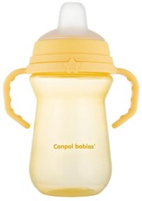 Pahar care nu se varsă, Canpol Babies cu gura moale, galben, 250 ml
