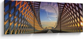 Tablou - Pod cu arhitectură modernă (cu ceas) (90x30 cm)