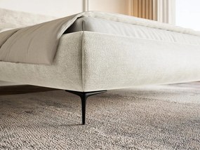 Pat matrimonial 140 cm Rirri 140B (cu somieră) (gri bej + negru). 1099854