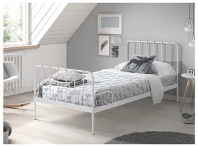 Pat metalic pentru copii Vipack Alice, 90 x 200 cm, alb