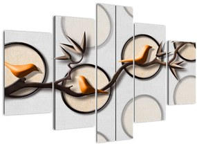 Tablou artistic - Păsărele pe creangă (150x105 cm)