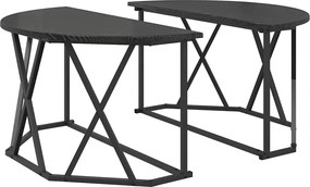 vidaXL Masă de cafea Stejar Negru 80 x 80 x 42 cm