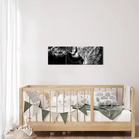 Tablou - Portretul unei leoaice (cu ceas) (90x30 cm)