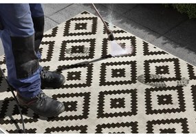 Covor reversibil adecvat pentru interior și exterior negru-crem 80 x 345 cm Malta - NORTHRUGS