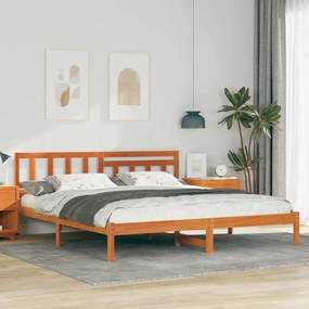 vidaXL Cadru de pat Maro ceruit 180 x 200 cm Lemn de brad solid