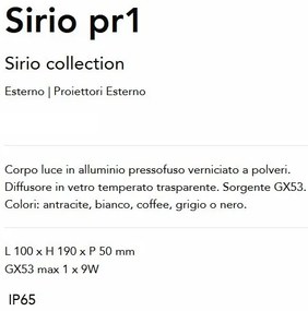 Proiector Exterior, Alb, Protectie IP65, 1xGX53, Sirio pr1