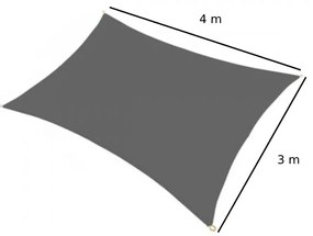 Sunflow napvitorla négyszög 3x4 m antracit