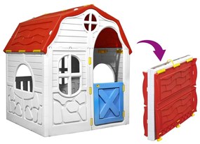 Casuta de joaca pliabila copii cu usa si ferestre functionale