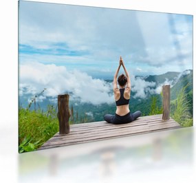 Tablou pe sticlă - Yoga (70x50 cm)