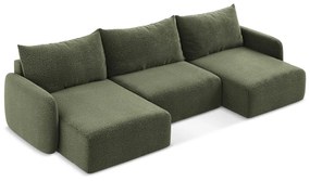 Colțar verde extensibil/cu spațiu de depozitare Kalena – Makamii