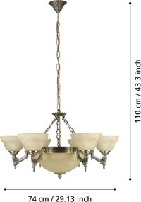 EGLO 85858 - Lustra cu lant MARBELLA 9xE14/60W