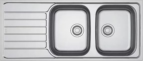 Chiuveta bucatarie inox Franke Spark 116x50 cm cu 2 cuve si picurator stanga finisaj lucios
