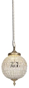 Lampă suspendată Art Deco cu cristal și aur 35 cm - Kasbah
