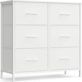 Comoda cu sertare textile VELMIO 77 x 74 cm, alba