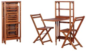 vidaXL Set mobilier bistro pliabil, 3 piese, lemn masiv de acacia