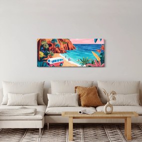 Tablou - Rulotă la ocean (120x50 cm)