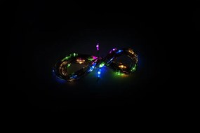 Sârmă argintie LED de Crăciun - 40 LED, colorat