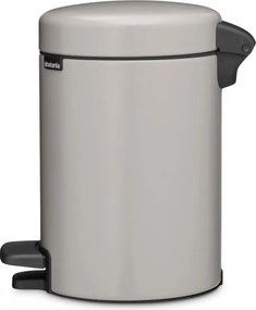 Cos de gunoi cu pedala Brabantia NewIcon 1010433, 3 l, Inchidere lenta, Baza antiderapanta, Gri deschis