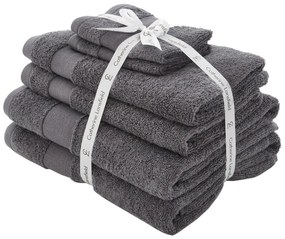 Prosoape de baie gri-închis 6 buc. din bumbac din frotir Anti-Bacterial – Catherine Lansfield