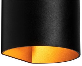 Aplică modernă neagră cu alamă - Sabbio