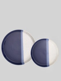 Set 2 Farfurii Artizan Albastru Arhitect (1 Farfurie 25 cm,1 Farfurie 20 cm)