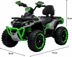 ATV Electric cu acumulator pentru copii NOVOKIDS™ MonsterQuad PRO , Cu melodii si lumini, Lungime 113 cm, 3-8 ani , Max 35 kg , Roti EVA, 12V, 4