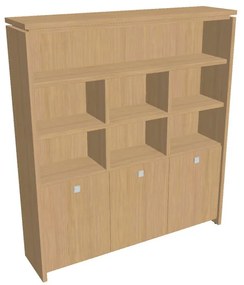 Dulap înalt Verno 188 x 46 x 210 cm, cu rafturi, stejar deschis