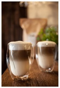 Set 2 pahare cu perete dublu Vialli Design Latte, 300 ml