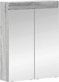 vidaXL Dulap cu oglindă pentru baie TULUM Gri Sonoma 60 x 16,5 x 78 cm