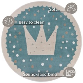 Covor pentru copii albastru ø 100 cm Crown – Hanse Home