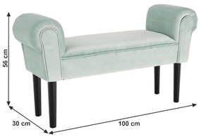 Bancă, catifea Velvet, neo mentă/negru, BURDA