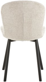 MAZZONI EXPORT FIORA Bej (material Apia 453)/cadru negru – SCAUN MODERN TAPITAT DIN CHENILLE PENTRU LIVING/BUCĂTĂRIE