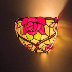 Brilagi - Aplică de perete Tiffany cu vitralii GARLAN 1xE14/40W/230V