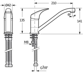 JIKA H3511N10042301 - Baterie TALAS 13,5 cm, crom lucios