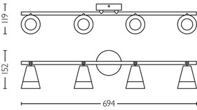 Spot Philips CLEFT 4xGU10/5W/230V