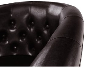 Fotoliu, piele eco maro închis, MARON