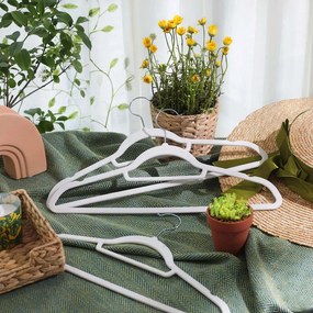 Set de umerașe catifelate antiderapante CHIC, 50 buc., alb SongmicsHome